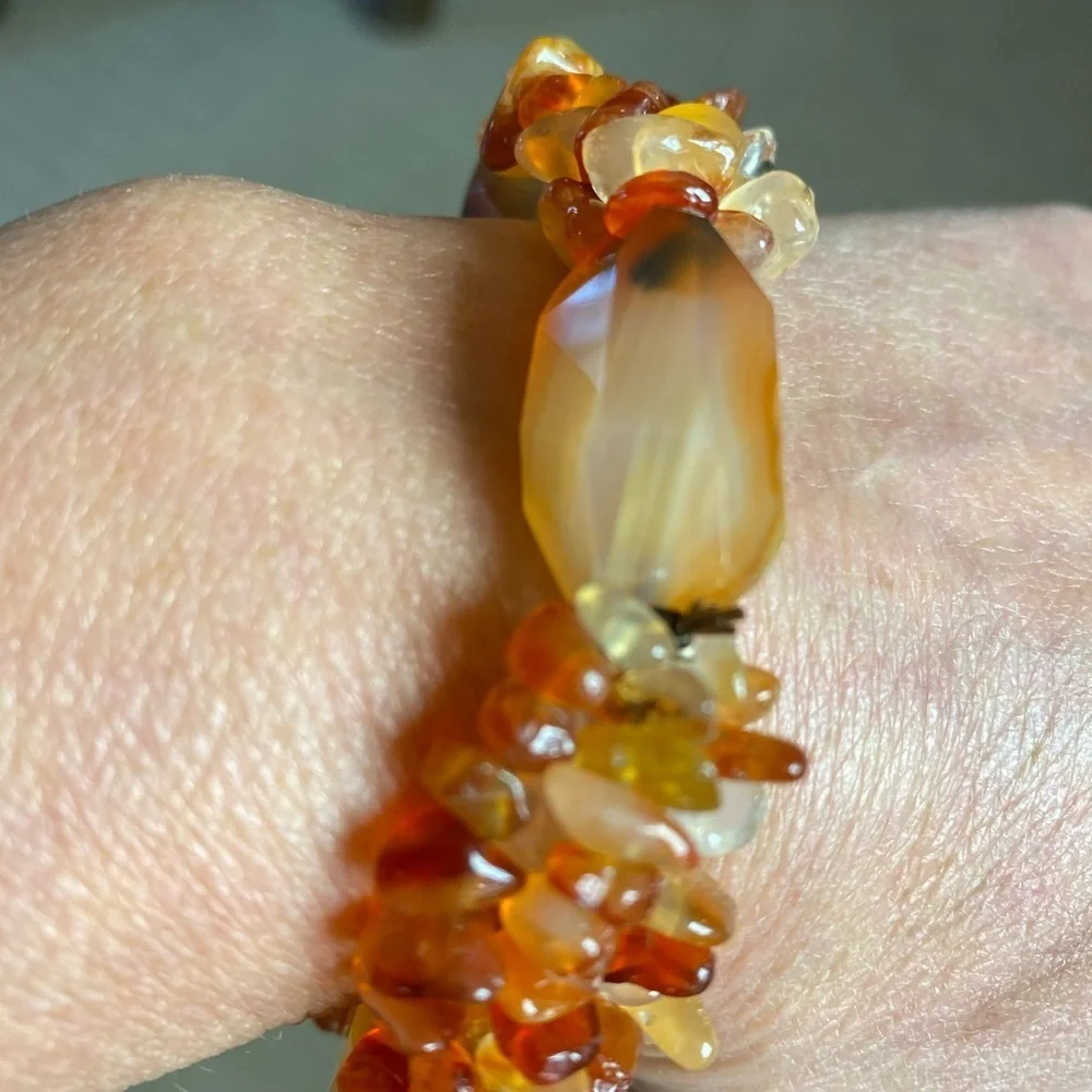 Baltic Amber Multi-Colored Necklace (or) Carnelian Agate - Picture 11 of 15